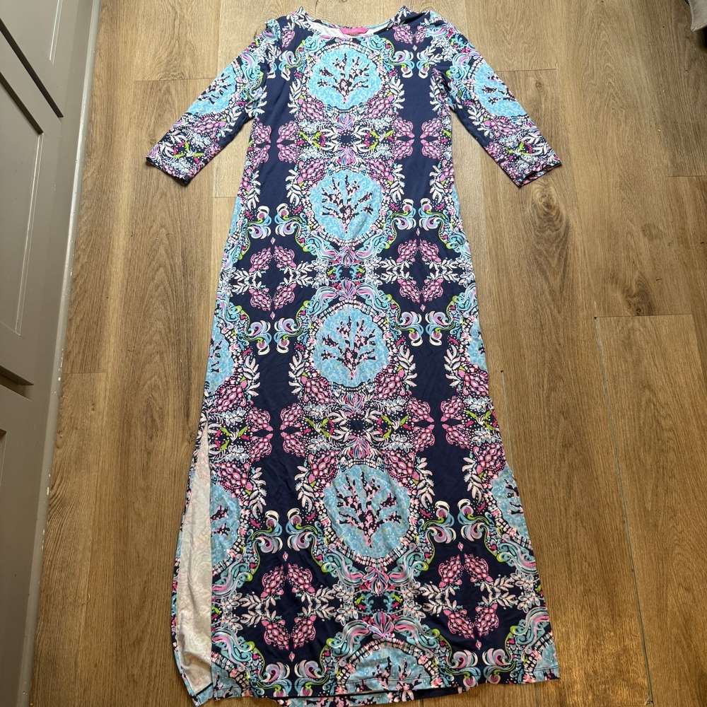 EUC Lilly Pulitzer Morgan Maxi Dress in Mermaid Beach Medium M